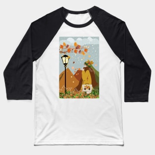 Fall is here, wrap up! Thanksgiving season art print Baseball T-Shirt